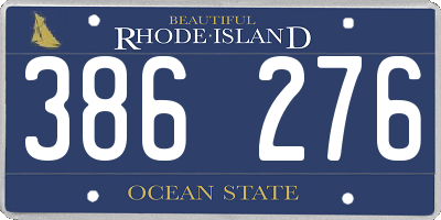 RI license plate 386276