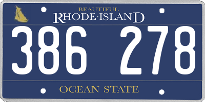 RI license plate 386278