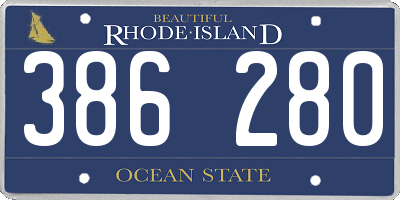 RI license plate 386280