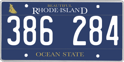 RI license plate 386284