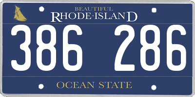RI license plate 386286