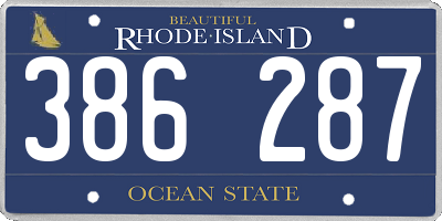 RI license plate 386287