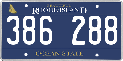 RI license plate 386288
