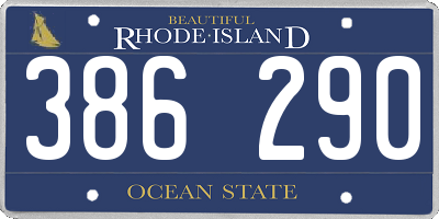 RI license plate 386290