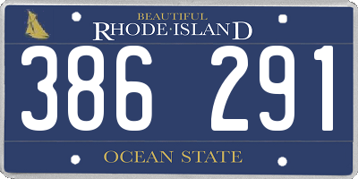 RI license plate 386291
