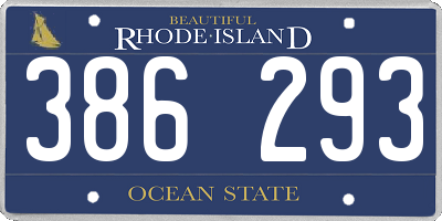 RI license plate 386293