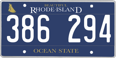 RI license plate 386294