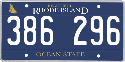 RI license plate 386296