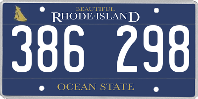RI license plate 386298