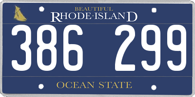 RI license plate 386299