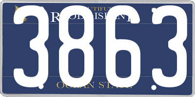 RI license plate 3863