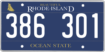 RI license plate 386301