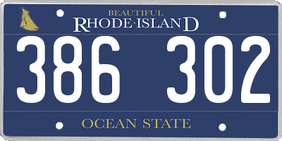 RI license plate 386302