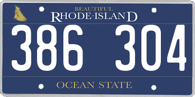 RI license plate 386304