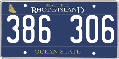 RI license plate 386306