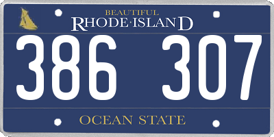RI license plate 386307