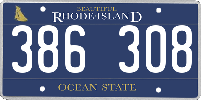 RI license plate 386308