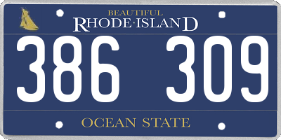 RI license plate 386309