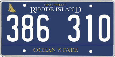 RI license plate 386310