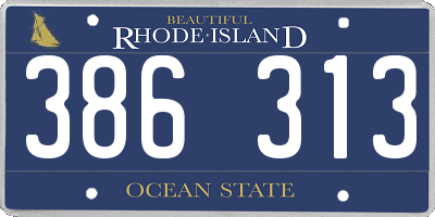 RI license plate 386313