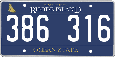 RI license plate 386316