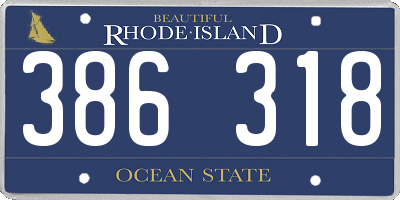 RI license plate 386318