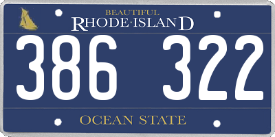 RI license plate 386322