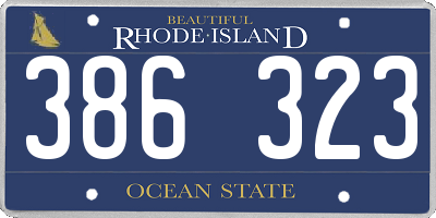 RI license plate 386323