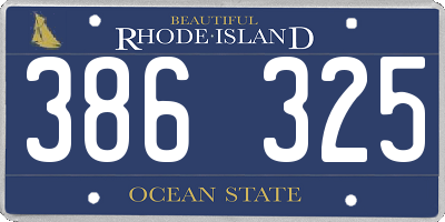 RI license plate 386325