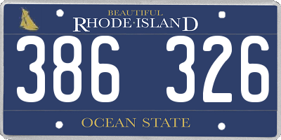 RI license plate 386326