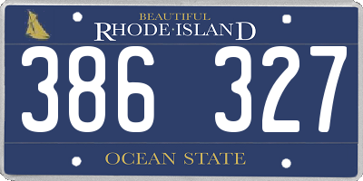 RI license plate 386327
