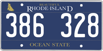 RI license plate 386328
