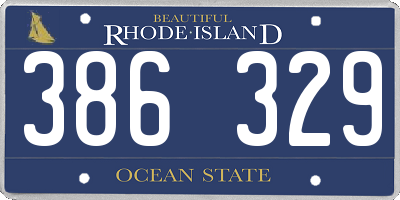 RI license plate 386329