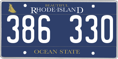 RI license plate 386330