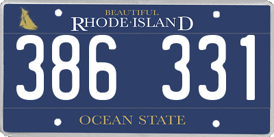 RI license plate 386331