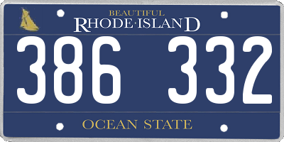 RI license plate 386332