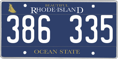 RI license plate 386335