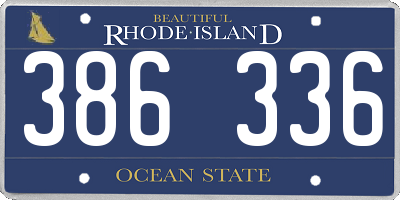 RI license plate 386336