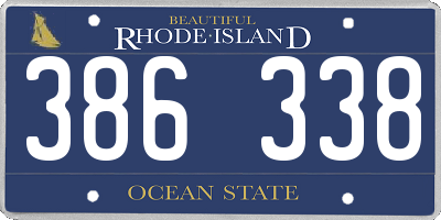 RI license plate 386338