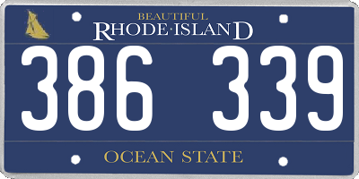 RI license plate 386339