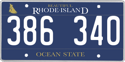 RI license plate 386340