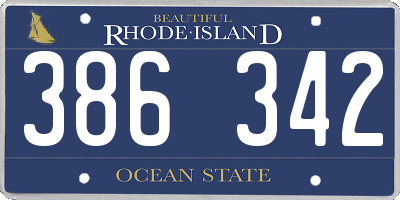 RI license plate 386342
