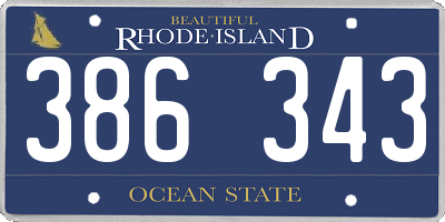 RI license plate 386343