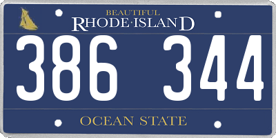 RI license plate 386344