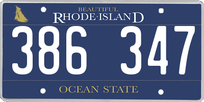 RI license plate 386347