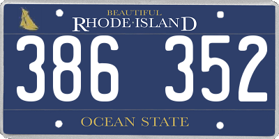RI license plate 386352