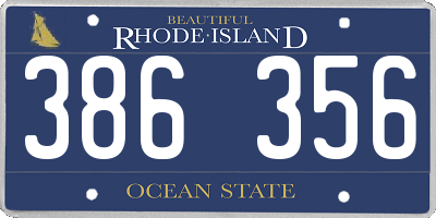 RI license plate 386356