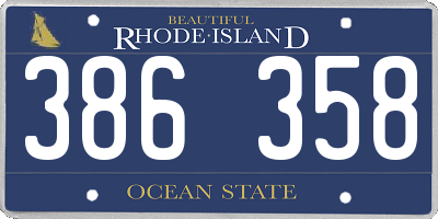 RI license plate 386358