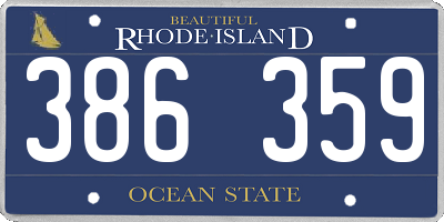 RI license plate 386359