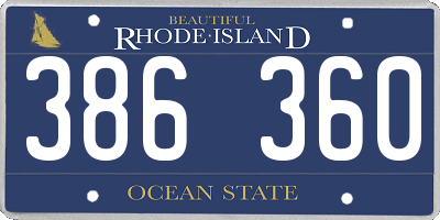 RI license plate 386360